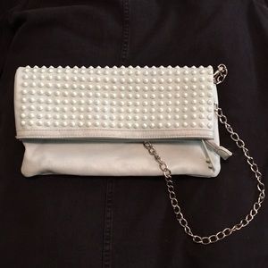 Studded Aldo clutch with detachable chain strap